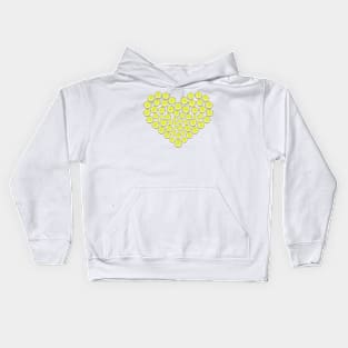 Heart by Tennis  Balls Kids Hoodie